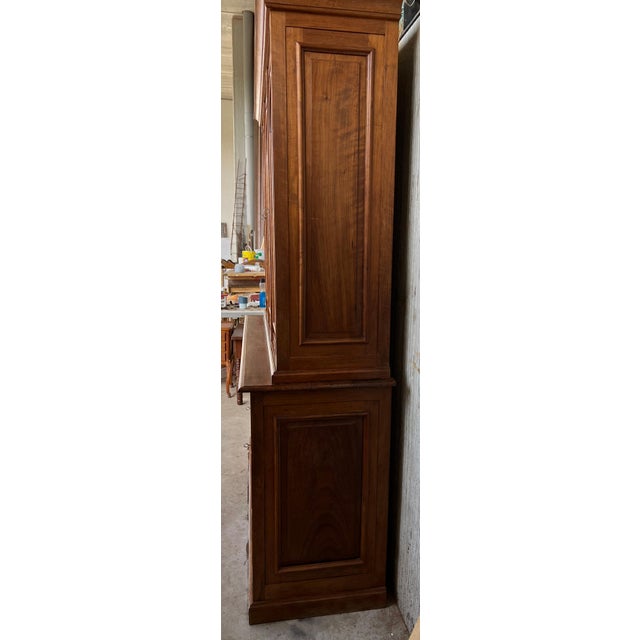 Early 20th Century Bookcase or Vitrine in Spanish Pine with Three Arch Glass Doors For Sale - Image 12 of 18