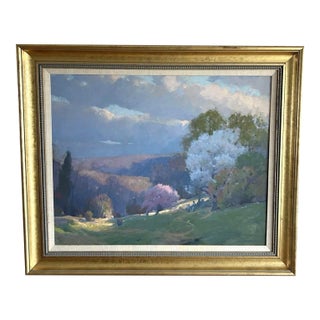 Late 20th Century John Phillip Osborne Nj Original Oil on Canvas Painting Signed Tonal Landscape Art For Sale