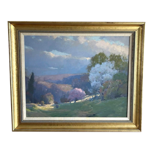 Late 20th Century John Phillip Osborne Nj Original Oil on Canvas Painting Signed Tonal Landscape Art