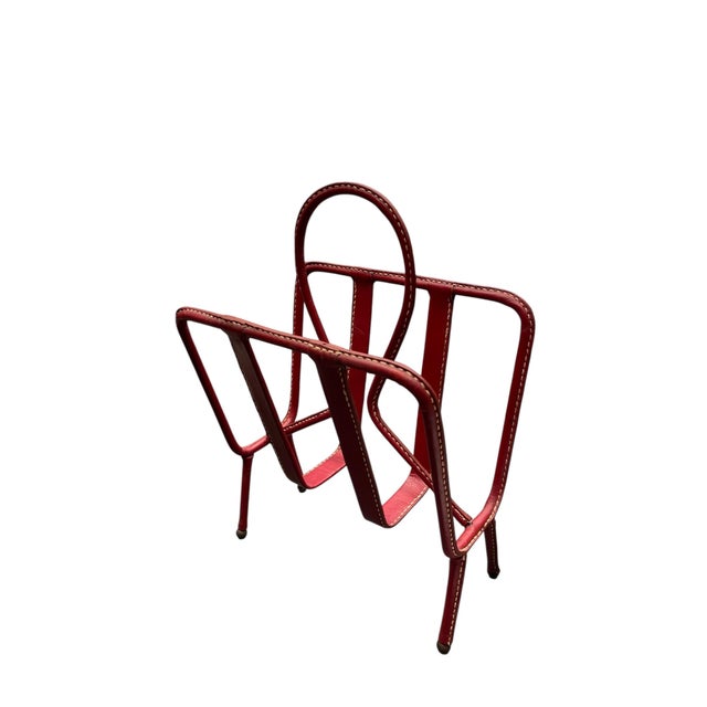 Mid-Century Modern Magazine Rack by Jacques Adnet, 1950s For Sale - Image 3 of 8