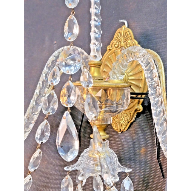 Gold 18thc British George III Museum Quality Cut Glass / Ormolu Wall Sconces - Set of 3 For Sale - Image 8 of 18