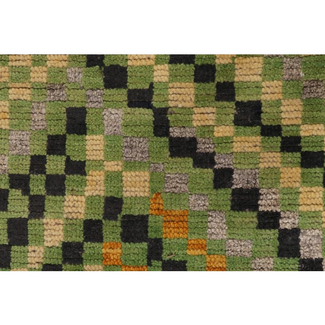 Rug & Kilim’s Moroccan Style runner in Green with Polychromatic - 6'x9' For Sale In New York - Image 6 of 7