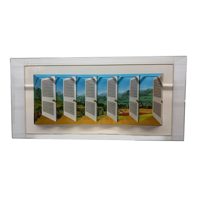 Circa 2003 Patrick Hughes "Shutters" Original Art Work, Signed For Sale