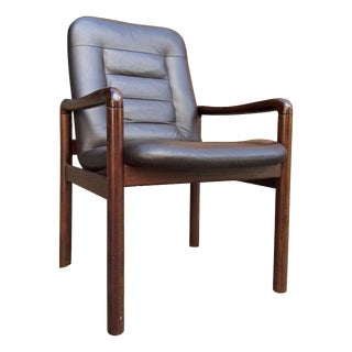 Armchair in Dark Brown Real Leather from Dyrlund For Sale