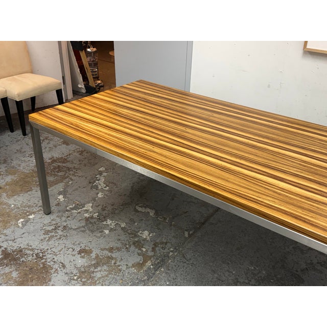 Room & Board Room & Board Parsons Zebrawood Dining Table For Sale - Image 4 of 12