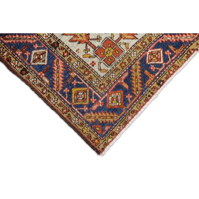 Textile Late 18th Century Antique Persian Serapi Rug 5'1'' x 6'11'' For Sale - Image 7 of 12