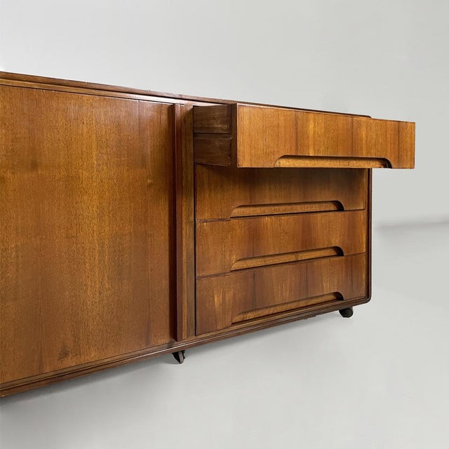 Mid-Century Modern Italian Wooden Sideboard with Casters, 1960s For Sale - Image 9 of 17