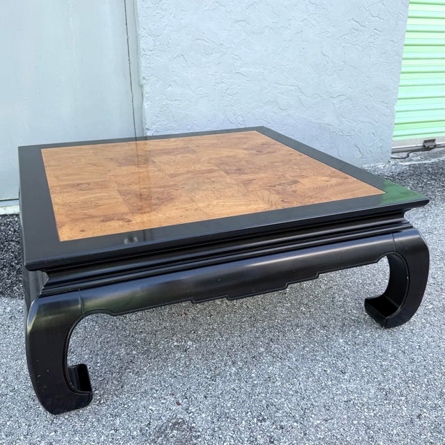 Ming Style Black and Burlwood Coffee Table by Ethan Allen For Sale - Image 10 of 10