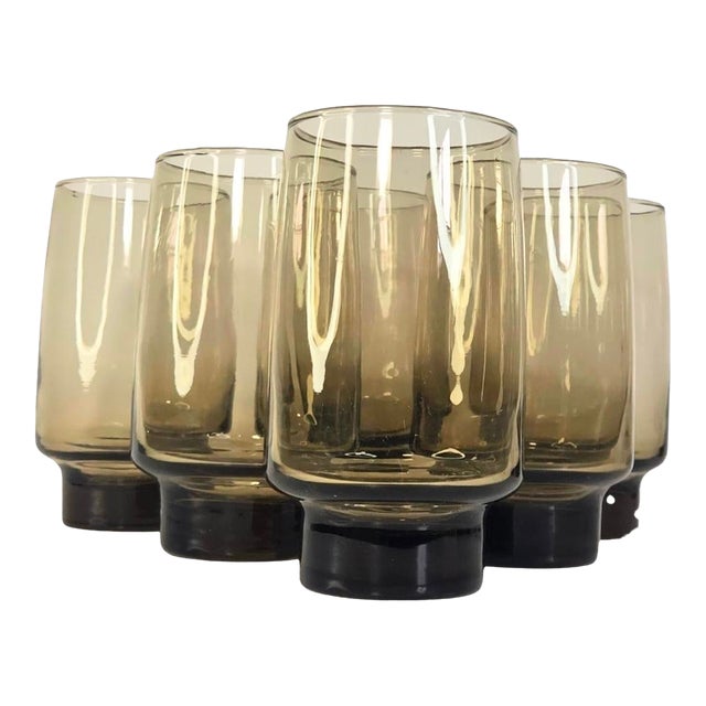 Vintage Tawny Footed Tumblers- Set of Six For Sale