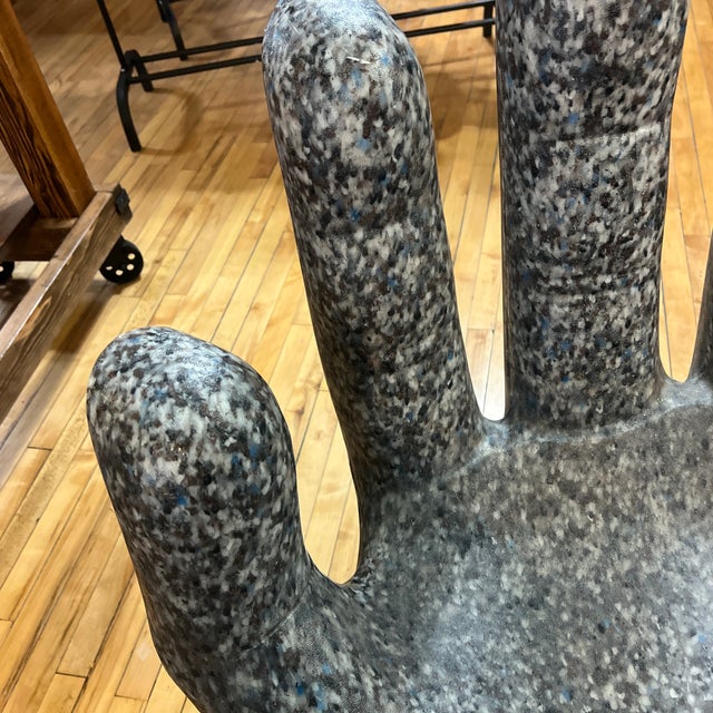Mid-Century Modern 1970's Rotonics Molding Inc Hand Chair Faux Granite Made of Plastic For Sale - Image 3 of 7