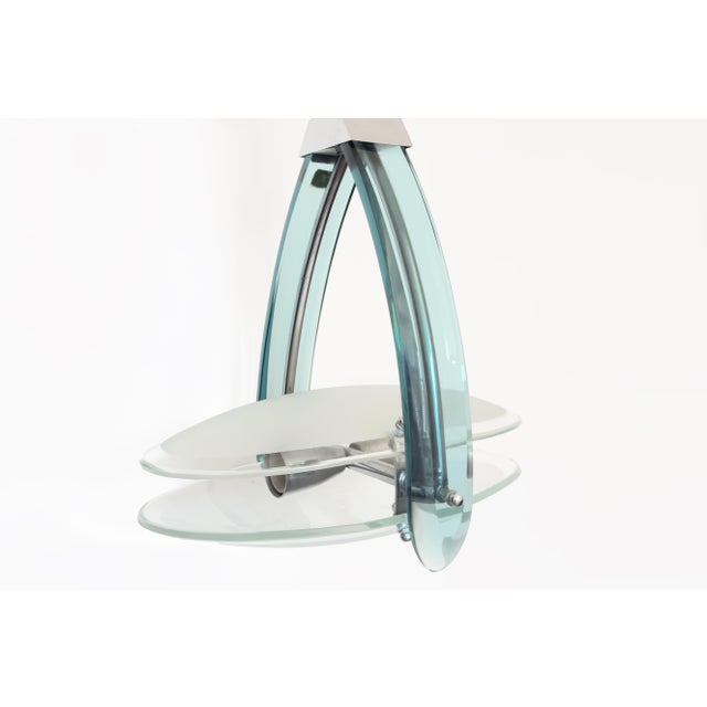 Two-Lights Pendants in Blue and Red Tinted-Altuglass Fin from Cristal Arte, Set of 2 For Sale - Image 5 of 6