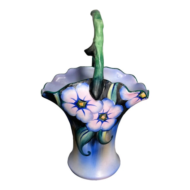 Early 20th Century Noritake Decorative Ceramic Floral Vase For Sale