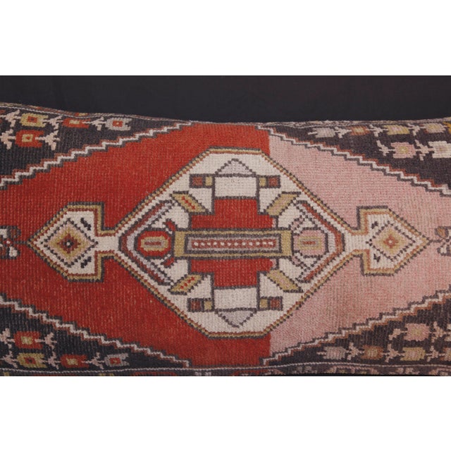 Mid 20th Century Rug Pillow for Bohemian Home Decoration -17'' X 42'' For Sale - Image 5 of 14
