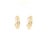 A pair of 14k yellow gold J shaped hoop earrings with a white gold diamond X. There are 5 diamonds in each hoop. In good...