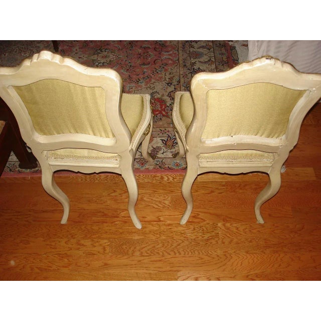 1920s French Louis XV Style Side Chairs - a Pair For Sale - Image 5 of 6