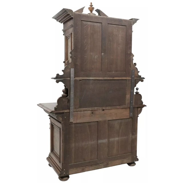 1800's Antique French Renaiss. Revival, Figural, Marquetry Buffet a Deux Corps For Sale - Image 4 of 6