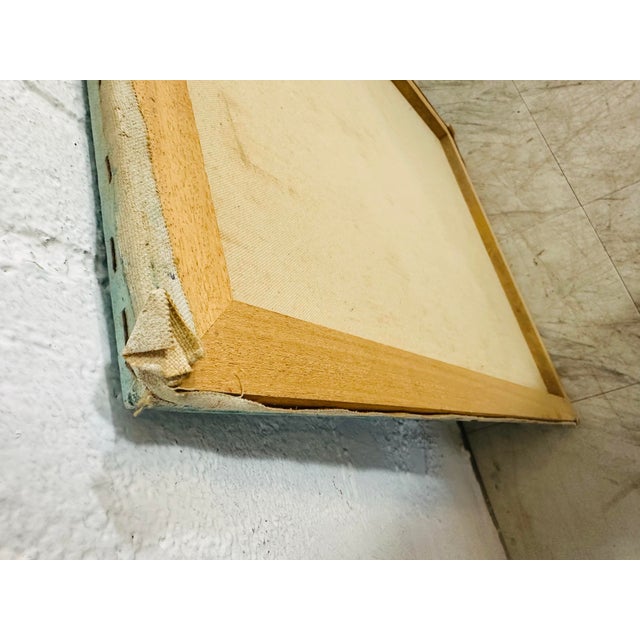 Textile Vintage Oil on Canvas Floral Painting For Sale - Image 7 of 8