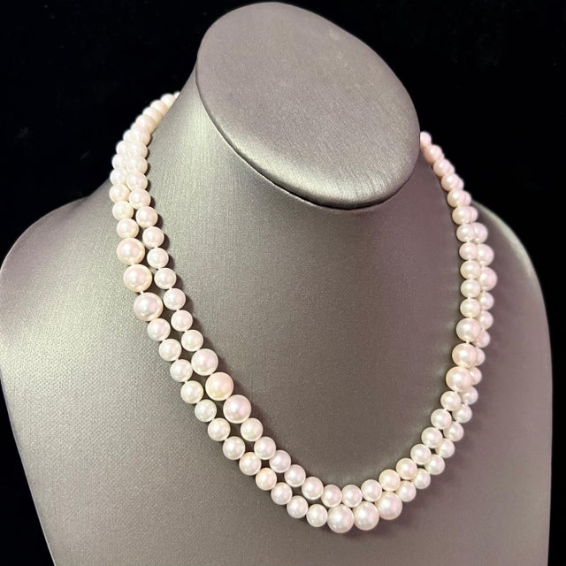 Fine Quality Japanese Akoya Pearl Diamond Necklace 16-17" 14k W Gold 0.66 TCW Certified $9,790 216993 This is a Unique...