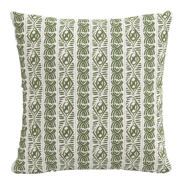 18" Indoor/Outdoor Pillow in Boho Block Leaf For Sale In Chicago - Image 6 of 6