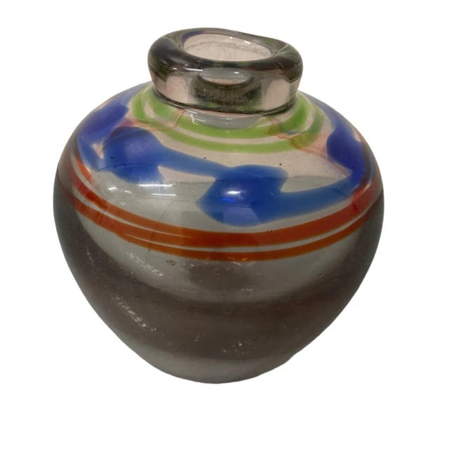 Colorful Vintage Murano Vase, Italy 1960s For Sale In Los Angeles - Image 6 of 6