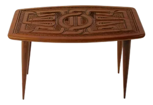 Hand-Carved Mahogany Occasional Table or Coffee Table