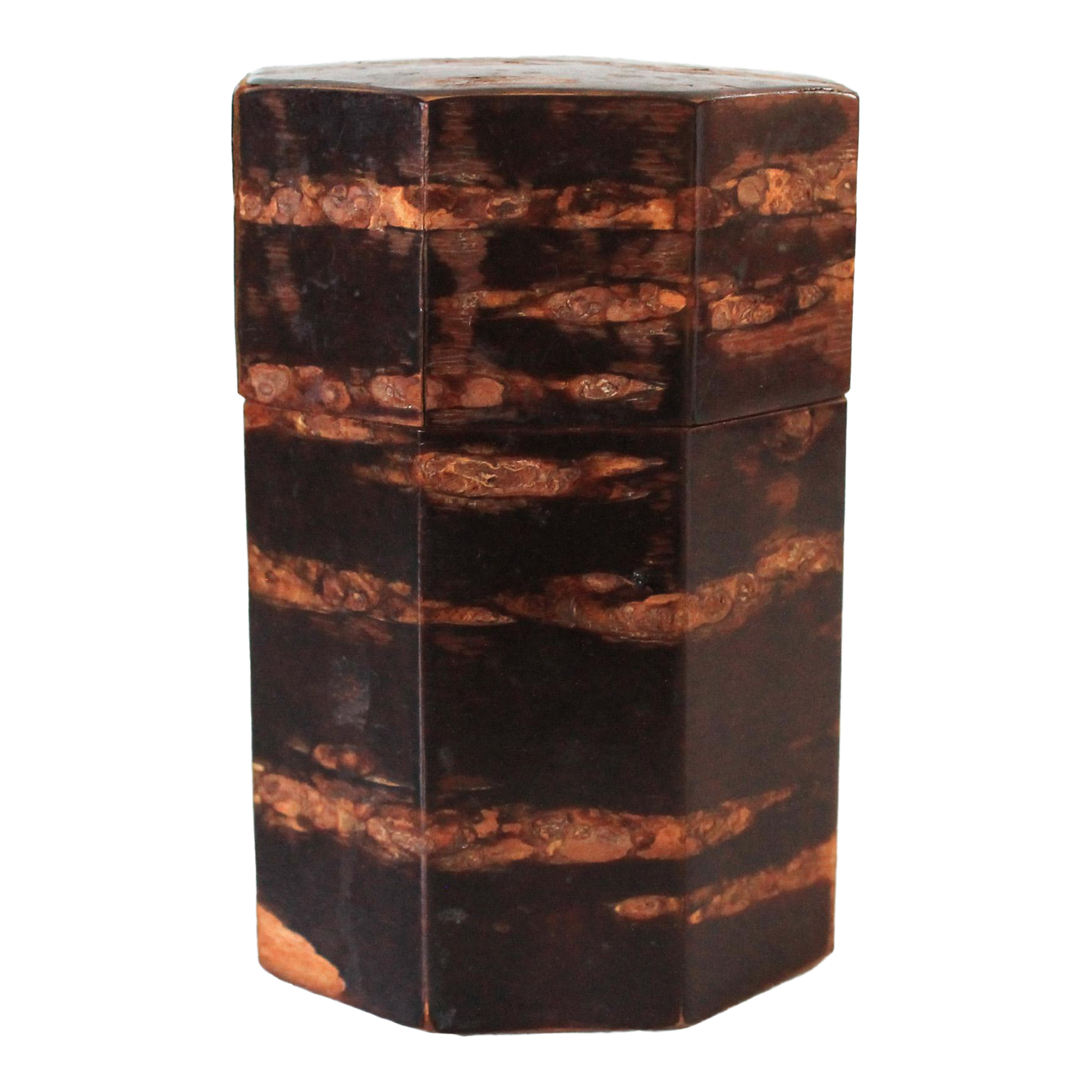 Vintage Hexagon Japanese Kabazaiku (Cherry Bark) Tea Caddy | Chairish
