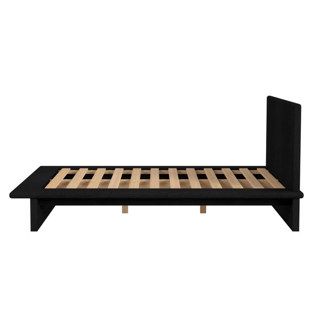 2020s Halmstad Wood Platform Queen Bed, Black For Sale - Image 5 of 7
