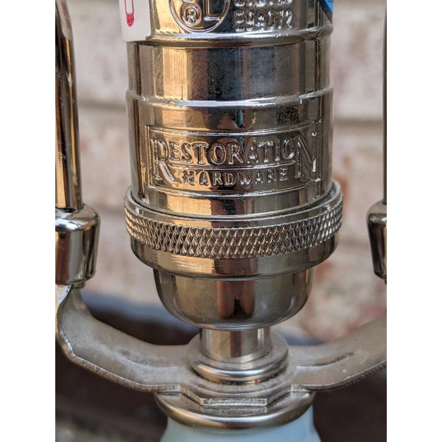 1990s Vintage Restoration Hardware Light Blue Ceramic Gourd Lamp For Sale - Image 5 of 8