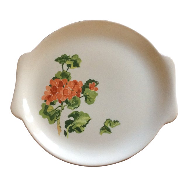 1950s Cake Plate in the Getanium Pattern by Salem For Sale