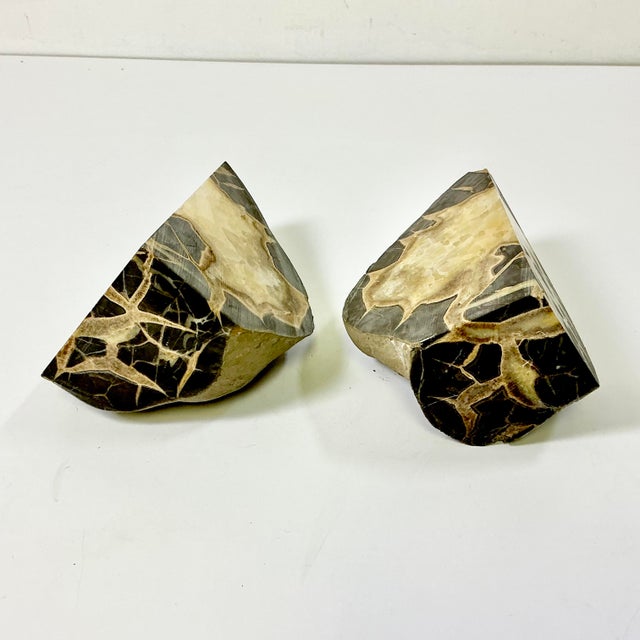 Mid-Century Abstract Geometric Boho Chic Septarian Stone Bookends - A Pair For Sale - Image 16 of 16