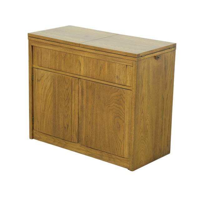 Mid-Century Modern Vintage Thomasville Huntley Mid Century Oak Server Credenza For Sale - Image 3 of 11