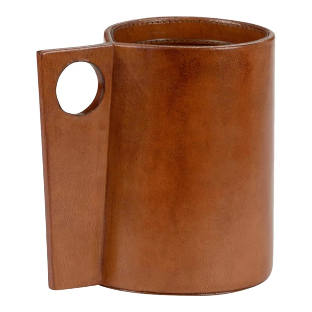 Leather Vase, Small For Sale