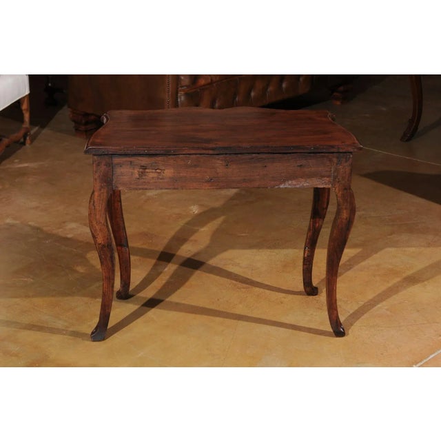1750s French Louis XV Walnut Console Table with Serpentine Front For Sale - Image 9 of 12