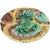 19th C Majolica Begonia Leaves Compote C1880s Kelly Green and Chestnut Brown measures 9.5 inches by 2.25 high
