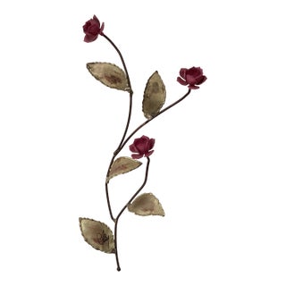 Rare Vintage Enameled Floral Wall Sculpture by Curtis Jere Circa 1960s For Sale