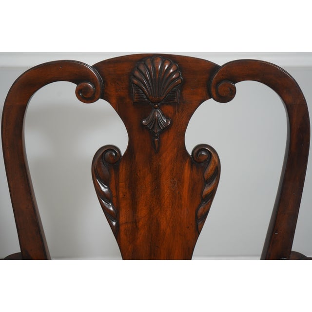 1990s Set of 6 Maitland Smith Georgian-Style Mahogany Dining Chairs For Sale - Image 5 of 18