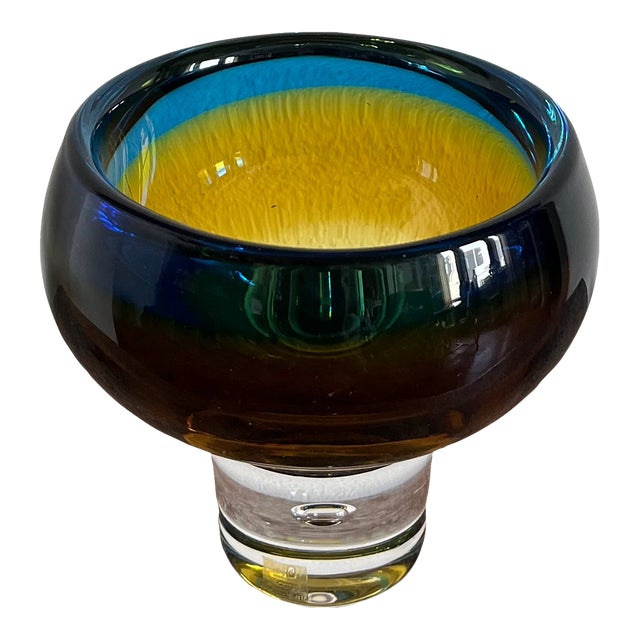 1960s Kosta Sweden Sommerso Vase by Vicke Lindstrand For Sale