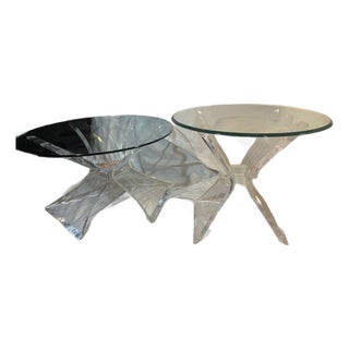 1960s Three Mid-Century Modern Acrylic Butterfly Coffee Tables (3) For Sale