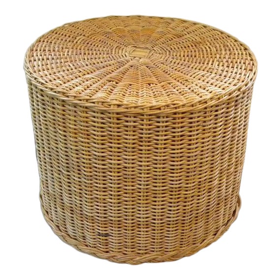 Boho Chic Rattan Wicker Round Accent End Table Chairish