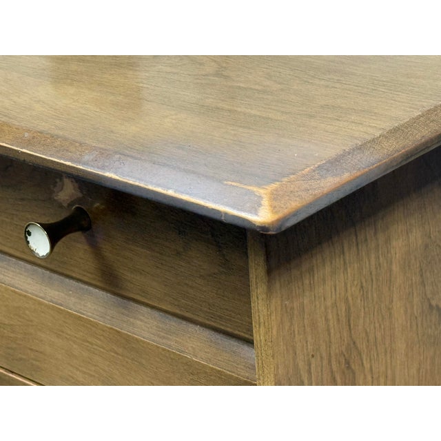 Brown Heywood Wakefield Cadence High Chest of Drawers, Vintage For Sale - Image 8 of 12