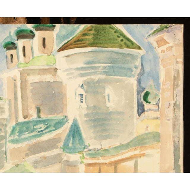 Early 20th Century C. 1920-1950s Antique or Vintage Watercolor in the Style of Nicholas Roerich For Sale - Image 5 of 11