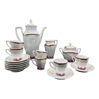 Coffee Service in Porcelain by Richard Ginori, 1920s, Set of 17 For Sale