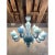 Contemporary Murano glass chandelier decorated in matte light-blue colour which makes it extremely modern and luxurious....