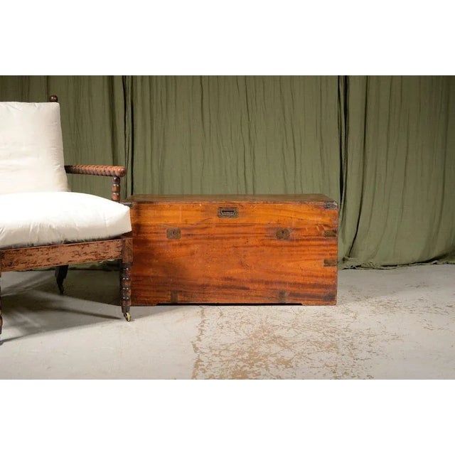 Chinese Export Brass Mounted Camphor Wood Chest, 1870s For Sale - Image 3 of 9