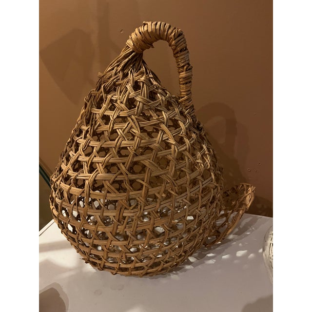 Vintage Round Pigeon Basket Carrier For Sale - Image 4 of 8
