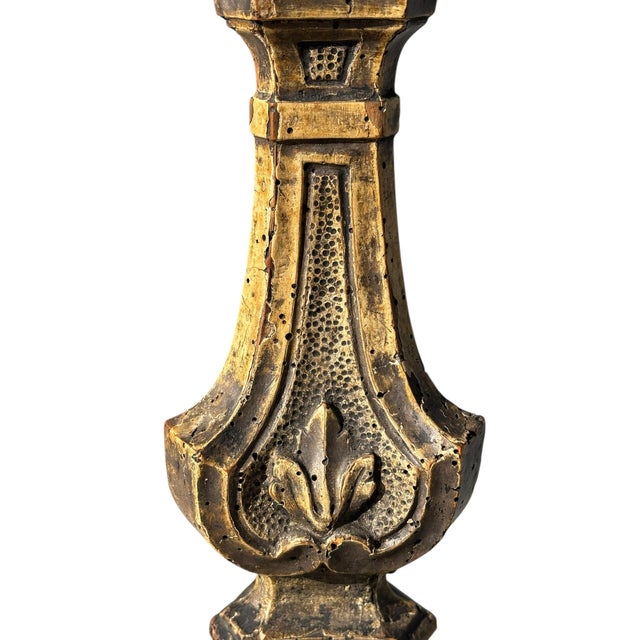 18th C Italian Pricket Candle Holders, a Pair For Sale - Image 4 of 5