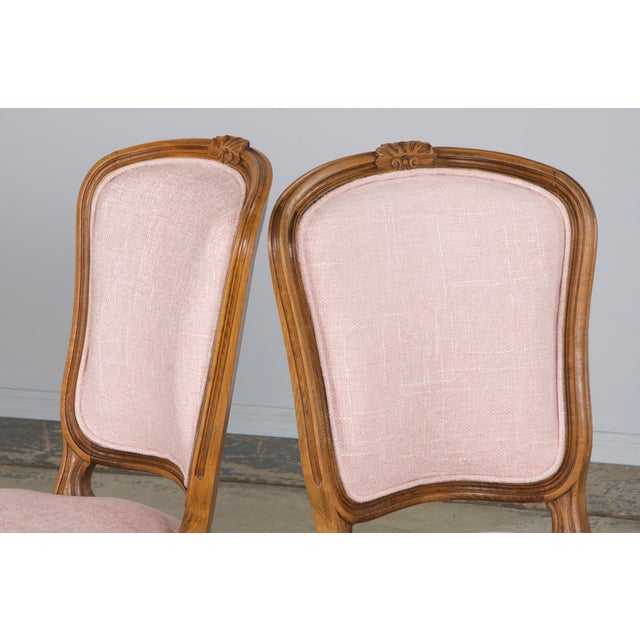 French Louis XV Style Maple Dining Chairs in Blush Pink - Set of 8 For Sale In New York - Image 6 of 12