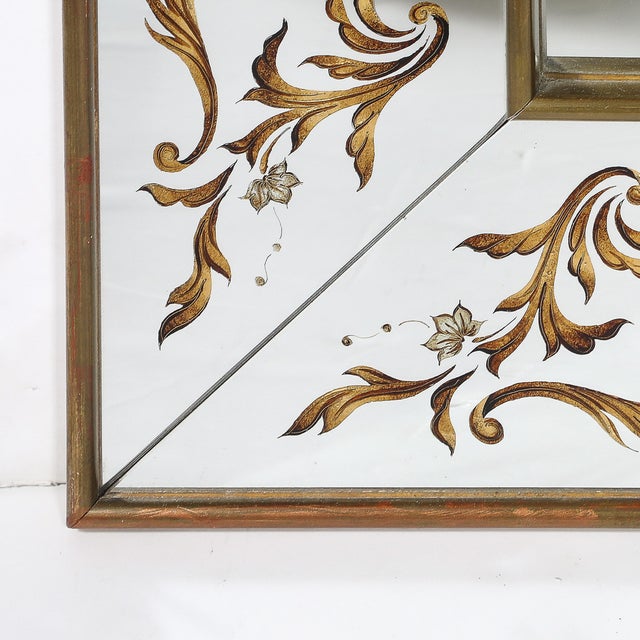 1940s Art Deco Giltwood & Ornate Eglomise Border With Naturalist Motifs For Sale - Image 5 of 15