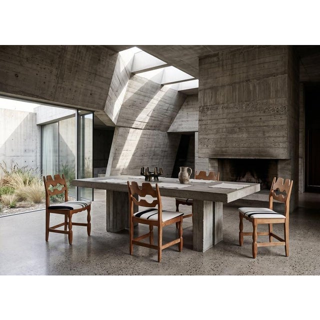 Original set of four “Razor Blade” dining chairs designed by Henning Kjærnulf in Denmark in the 1960s. Beautifully crafted...