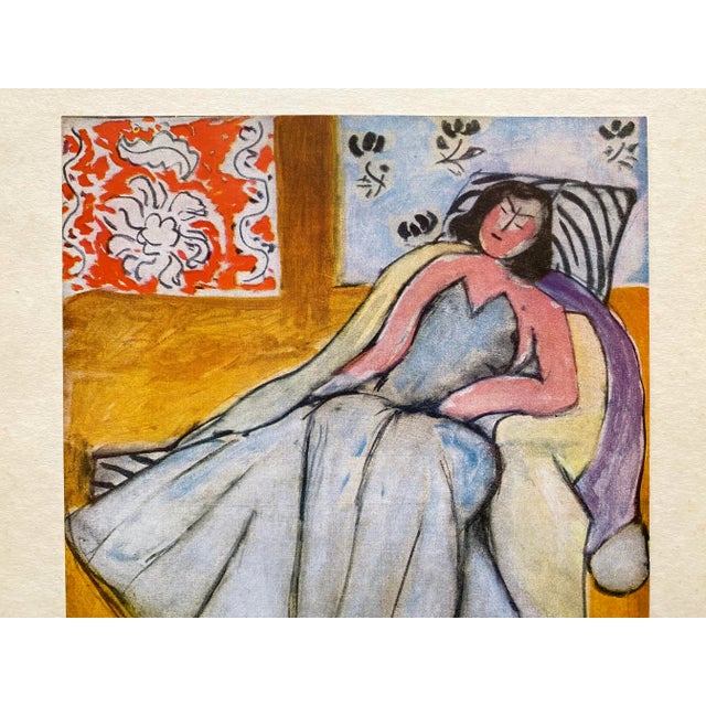 Art Deco Henri Matisse Vintage 1946 First Edition Fine Art Lithograph Print " Jeune Feme a La Pelisse " 1944 For Sale - Image 3 of 12